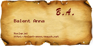 Balent Anna névjegykártya
